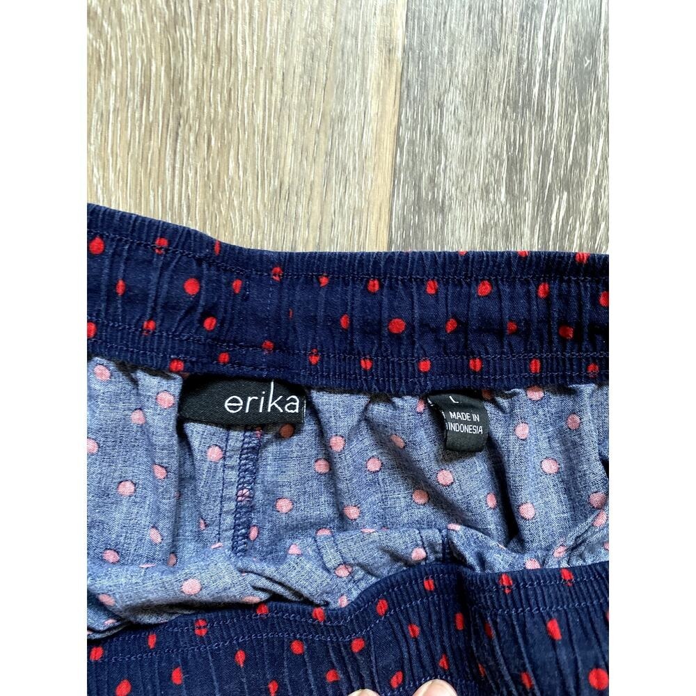Polka Dot Cotton Blue Bloomers Capris Pants Large Twee 90s Feminine Groovy Funky - Picture 3 of 5
